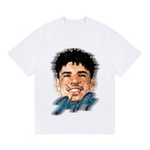BIG FACE T shirts Pure Cotton High-Street Fashion