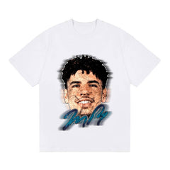 BIG FACE T shirts Pure Cotton High-Street Fashion