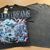 Valeforever Vale T Shirts Washed-effect rhinestone print