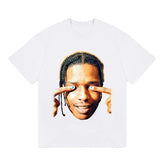BIG FACE T shirts Pure Cotton High-Street Fashion