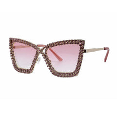 Trendy punk glasses cat eye diamond anti-blue light
