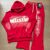 Hellstar Hoodie And Pants Two-Piece Set High-quality pure cotton high-street clothing