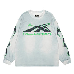 Hellstar Long Sleeve Shirts Hip-hop loose oversize High-quality pure cotton high-street clothing
