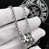 CHH Chrome heart Cross Necklace Circle Cross Necklace for Men and Women