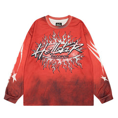 Hellstar Long Sleeve Shirts Hip-hop loose oversize High-quality pure cotton high-street clothing