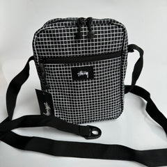 Mens Stussy Bag STUY Men's Plaid Vertical Shoulder Crossbody Bag