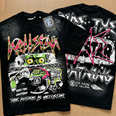 Hellstar T Shirts Washed Aging Process High-quality pure cotton high-street clothing