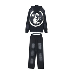 Hellstar Hoodie And Pants Two-Piece Set High-quality pure cotton high-street clothing