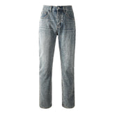 Mens trendy purple jeans 100% cotton Jeans Rhinestones #9140