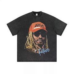 BIG FACE T shirts Pure Cotton High-Street Fashion