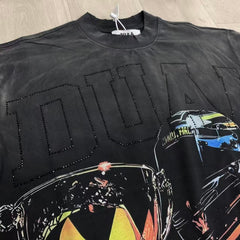 DUAA T shirts Trophies T-shirt, an American streetwear brand, features rhinestone embellishments and a washed finish.