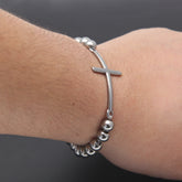 Bracelet Stainless Steel Color Retaining Hip Hop Bracelet Cross Pendant Stitching Crosses Royalty