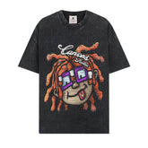 BIG FACE T shirts Pure Cotton High-Street Fashion
