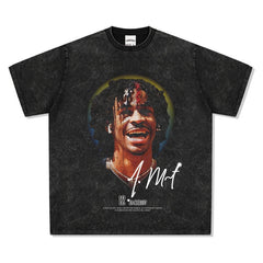 BIG FACE T shirts Pure Cotton High-Street Fashion
