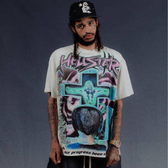 Hellstar T Shirt Graffiti Printing High-quality pure cotton high-street clothing