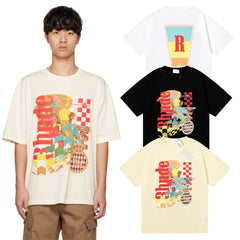 Rhude T Shirts Cotton Short Sleeves Loose Men and Women