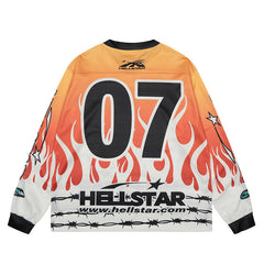 Hellstar Long Sleeve Shirts Hip-hop loose oversize High-quality pure cotton high-street clothing