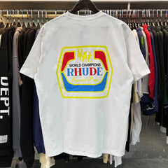 Rhude T Shirts Printed Cotton Loose Short Sleeves Men and Women