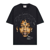BIG FACE T shirts Pure Cotton High-Street Fashion