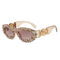 Trendy punk glasses diamond square