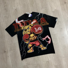 DUAA T shirts Trendy washed, distressed, whiskered, and rhinestone-embellished style.