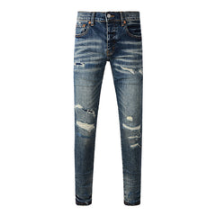 Mens trendy purple jeans 100% cotton Pure Cotton High Street Trend