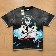 Valeforever Vale T Shirts Washed black graphic loose-fit