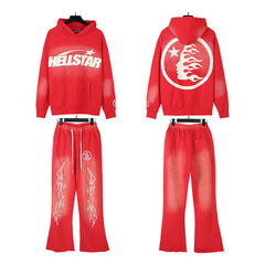 Hellstar Hoodie And Pants Two-Piece Set High-quality pure cotton high-street clothing