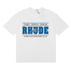 Rhude T Shirts Blue printed pattern letters