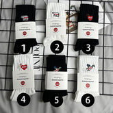 Men socks embroider cartoon knee high