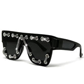 Trendy punk glasses sparkling diamond retro