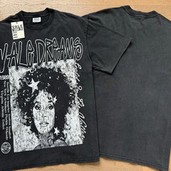 Valeforever Vale T Shirts Washed black with a distressed finish