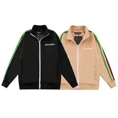 Palm Angels sweatshirt rainbow Striped zip-up cardigan