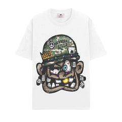 BIG FACE T shirts Pure Cotton High-Street Fashion
