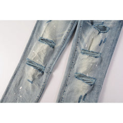 Mens trendy purple jeans 100% cotton Pure Cotton High Street Trend