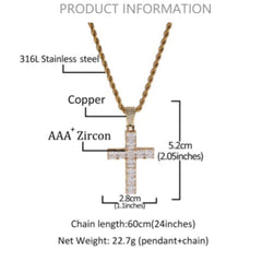 Jewelry Square Zircon Cross Necklace Crosses St. Valentine's Jesus Pieces