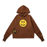 DREW HOUSE Hoodie Stylish, textured pure cotton with brown color-blocking.