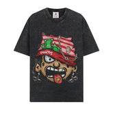 BIG FACE T shirts Pure Cotton High-Street Fashion