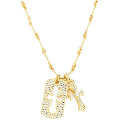 CHH Chrome heart Cross Necklace Men's and Women's Cross Necklace Full of Diamonds
