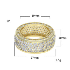 Rings Hip Hop Copper Zircon Ring St. Valentine's Spectrum