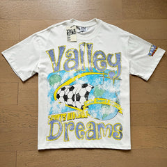 Valeforever Vale T Shirts Washed, distressed-look soccer print