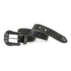 Hip-hop punk rhinestone belt skull punk dark style