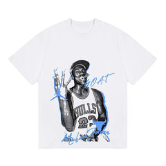 BIG FACE T shirts Pure Cotton High-Street Fashion