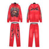 Hellstar Hoodie And Pants Two-Piece Set High-quality pure cotton high-street clothing