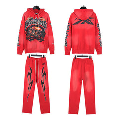 Hellstar Hoodie And Pants Two-Piece Set High-quality pure cotton high-street clothing