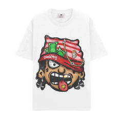 BIG FACE T shirts Pure Cotton High-Street Fashion