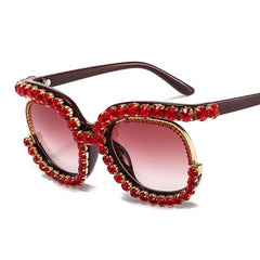 Trendy punk glasses diamond sunglasses