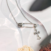 CHH Chrome heart Cross Necklace Diamond Cross Pendant Pin
