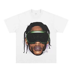 BIG FACE T shirts Pure Cotton High-Street Fashion