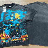 Valeforever Vale T Shirts Distressed, washed black-blue print